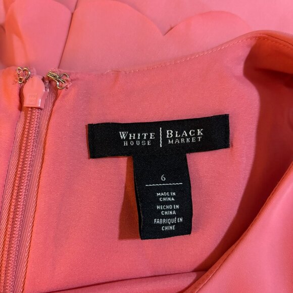 White House Black Market Womens Pink Scallop Tiered Sleeveless Dress Size 6 - Picture 5 of 5